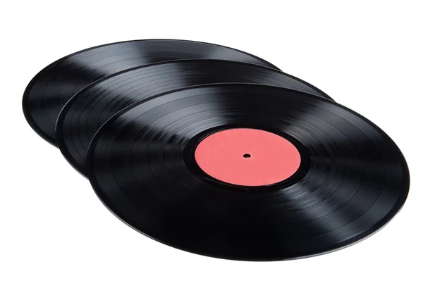 黒のビニール レコードをクローズ アップ — Stock fotografie