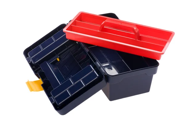 Plastic tool box on white background — Stock Photo, Image