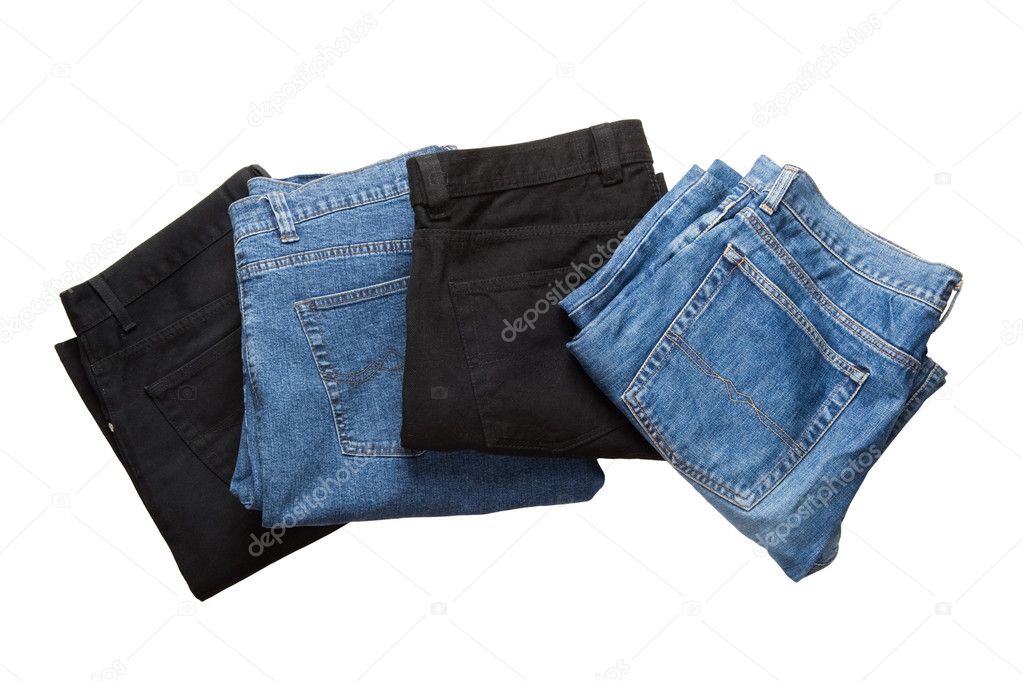 Blue and black jeans