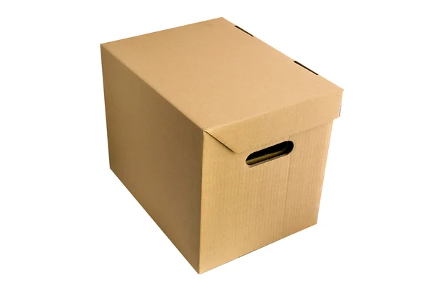 Картонна коробка на білому — стокове фото