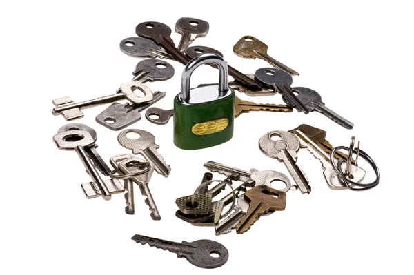 Cadeado com chave de perto — Fotografia de Stock