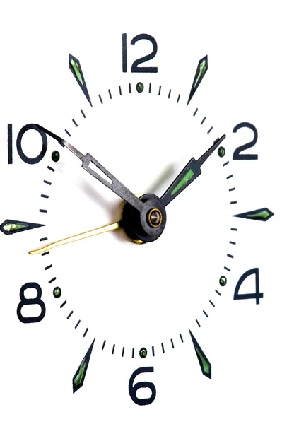 Clock on white macro — Stock Photo, Image