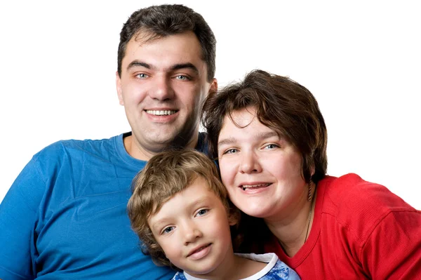Casual porträtt av en ung familj — Stockfoto
