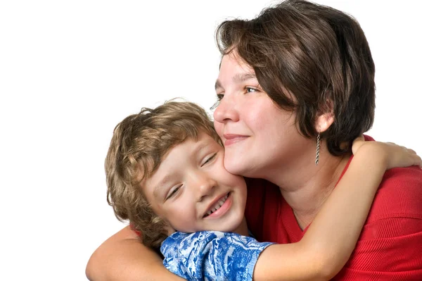 Casual portrait mother and son — Stock Photo, Image