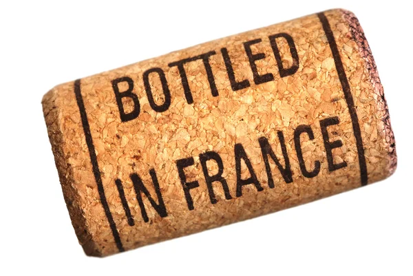 stock image Wine cork with inscription bottled in France