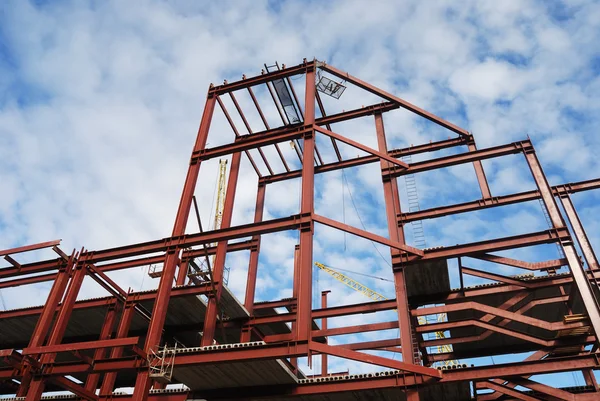 Steel frame of business building — Stock Photo, Image