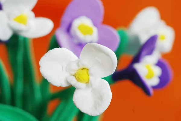 Close-up de flores de plasticina — Fotografia de Stock