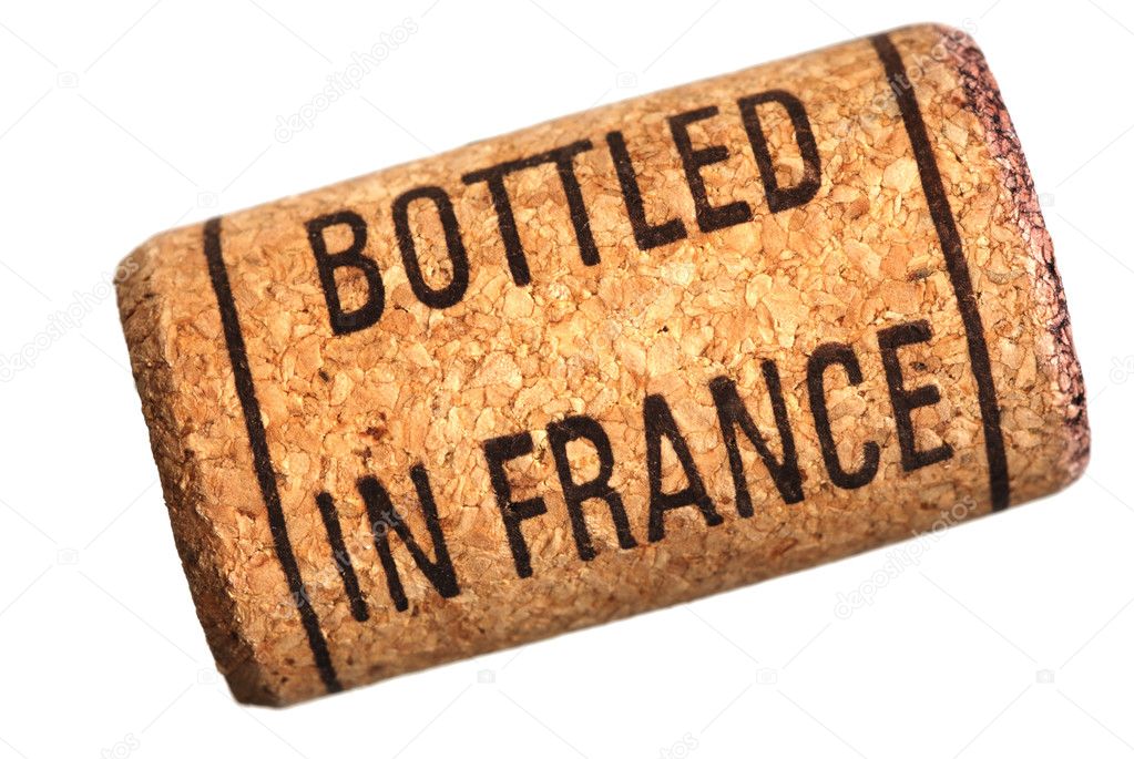 Wine cork with inscription bottled in France