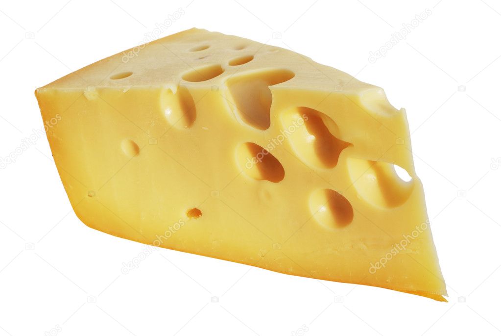 perfect stukje zwitserse kaas met gaten — stockfoto © ollikainen