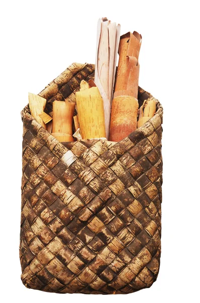 바구니 나무 껍질 birchen rols — 스톡 사진
