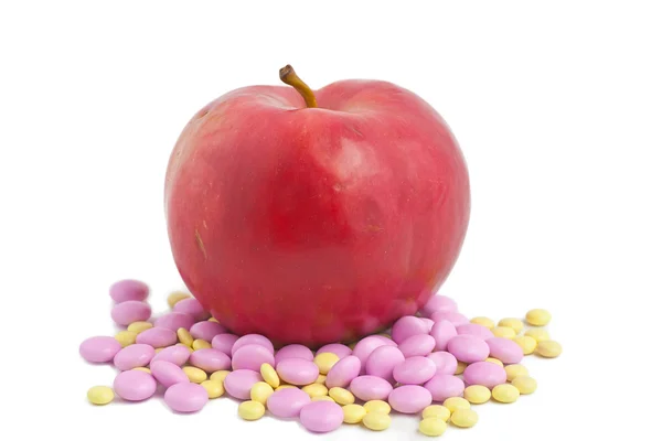Æble betyder vitaminer - Stock-foto