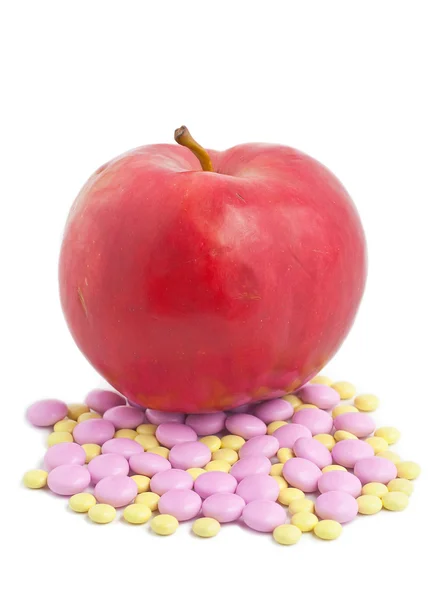 Jabłko oznacza witamin — Zdjęcie stockowe