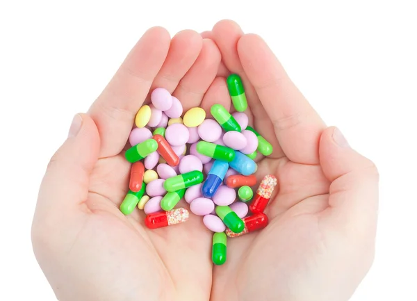 P-piller i en hand — Stockfoto