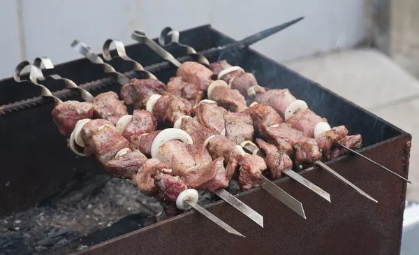 stock image Shashlik (shish kebab).