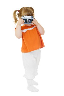 fotoğraf makinesi ile küçük kız