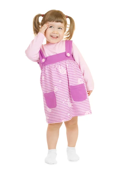 Little funny standing girl — Stock Photo, Image