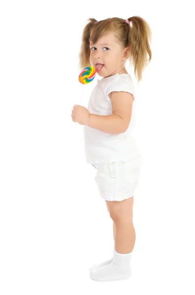 Bambina con lecca-lecca — Foto Stock