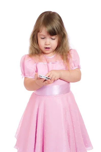 Kleines Mädchen mit Handy — Stockfoto
