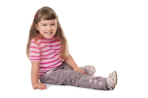 고립 된 작은 웃는 소녀 — 스톡 사진