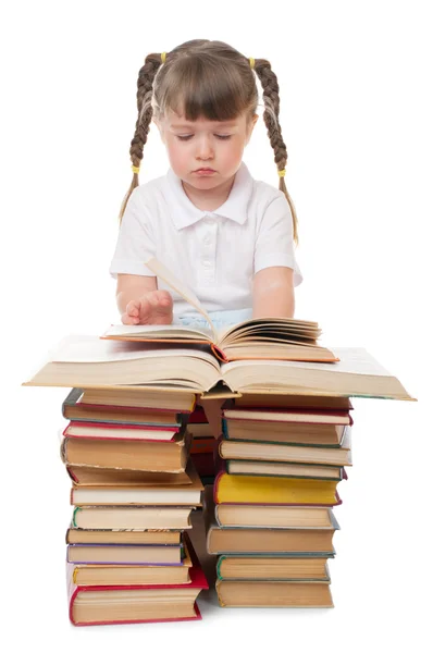 Dziewczynka z książkami — Zdjęcie stockowe