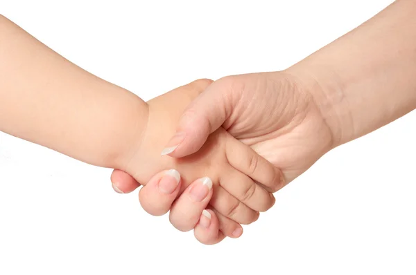 Woman holds by the hand child — Stock Photo, Image