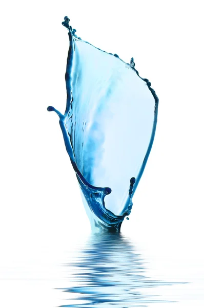 蓝色透明水溅 — 图库照片