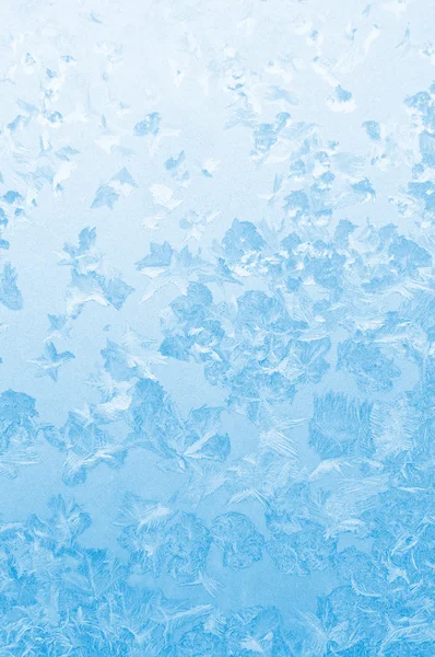 Ljus blå frysta fönsterglas — Stockfoto