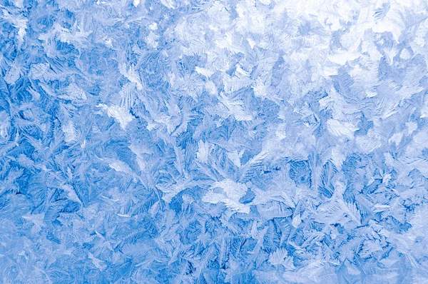 Vidrio de ventana congelado azul claro —  Fotos de Stock