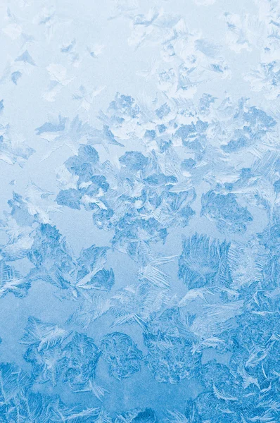 Světle modré okno zamrzlé sklo — Stock fotografie