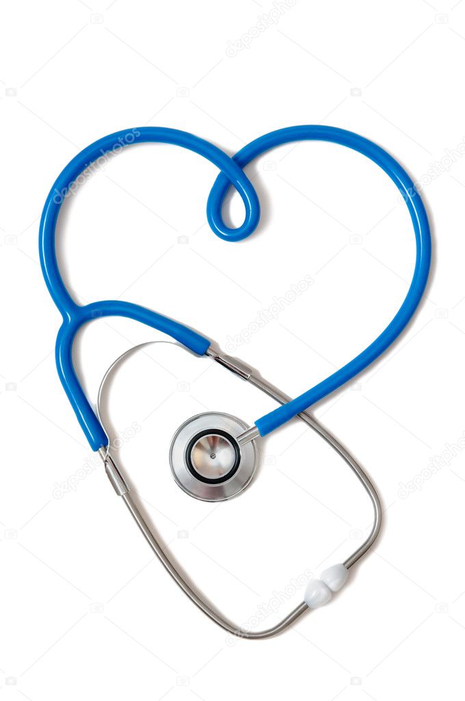 Stethoscope in the form of heart sign