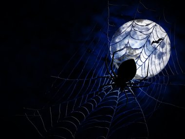 Spider on dark background clipart