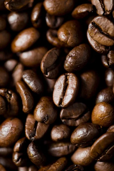 stock image Roasted coffee beans close-up as a background