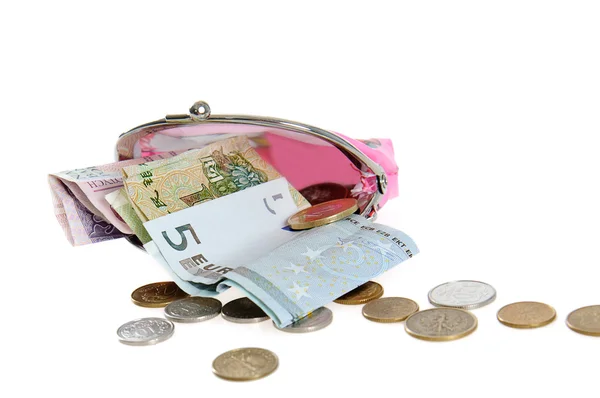 Money with purse — Stock Photo, Image
