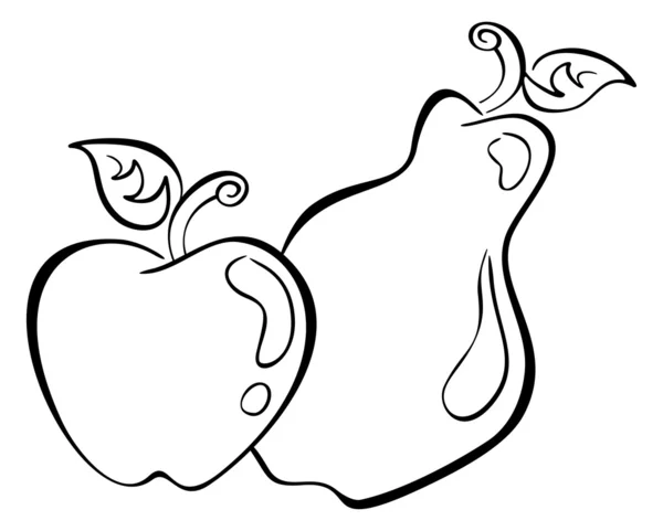 Apfel und Birne — Stockvektor