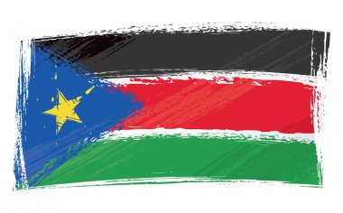 Grunge South Sudan flag clipart