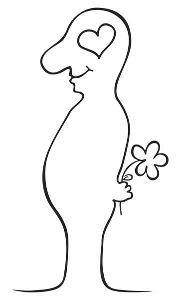 花を持つ男 — ストックベクタ