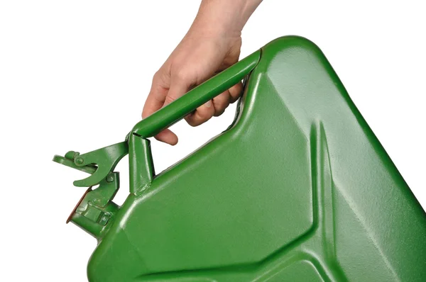 Hand with Jerrycan — Stock Photo, Image