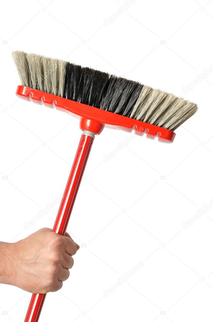 Hand with Red Broom