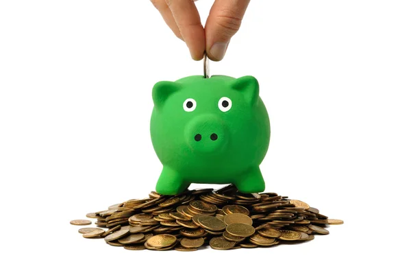 Green Piggy Bank — Stock Photo, Image