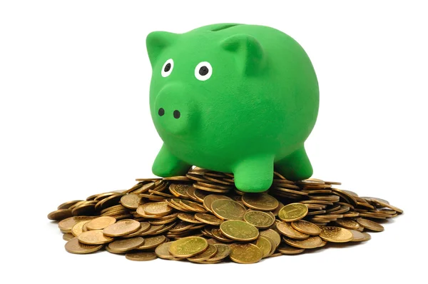 Geld en piggy bank — Stockfoto