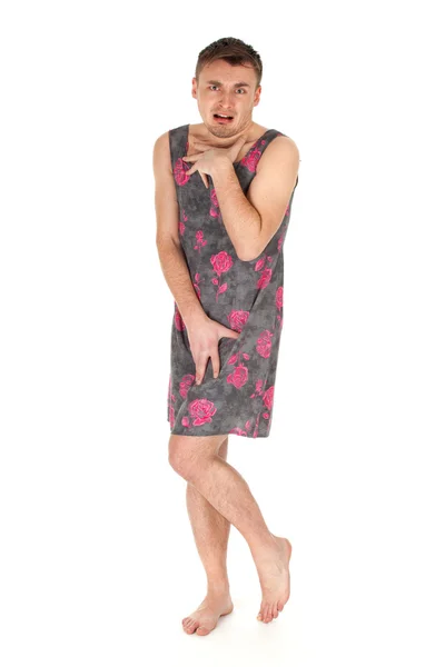 Ashamed man dressed as woman — Stock Photo © photomak #5408835