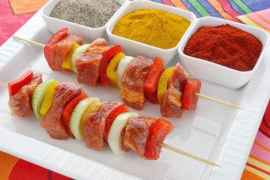 Raw skewers clipart