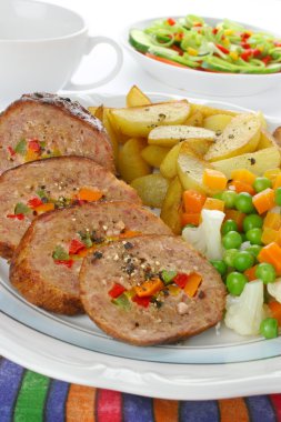 Pork meat stuffed vegetables clipart