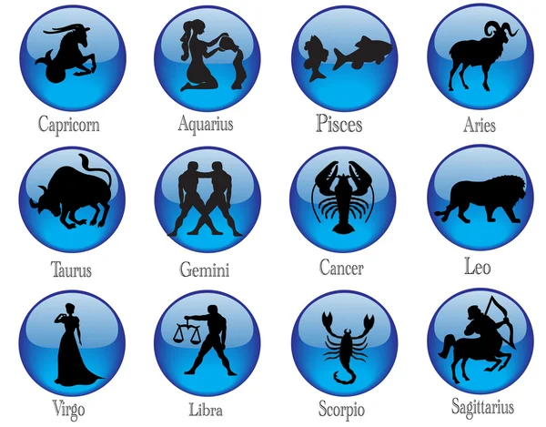Zodiac sign düğmeleri — Stok Vektör