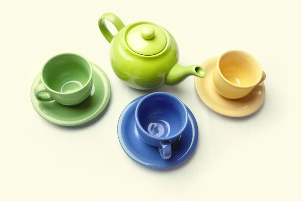 Чайник і чашки — стокове фото