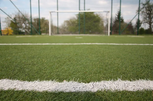 Penalty area on football court — Stock Photo, Image