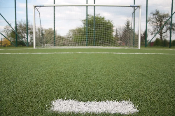 Penalty area on football court — Stock Photo, Image