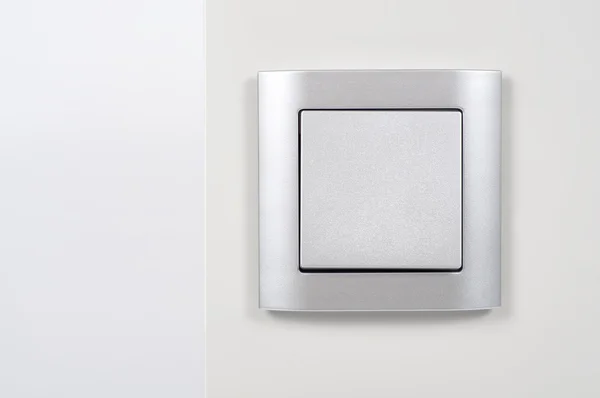 Interruptor de luz prata na parede — Fotografia de Stock