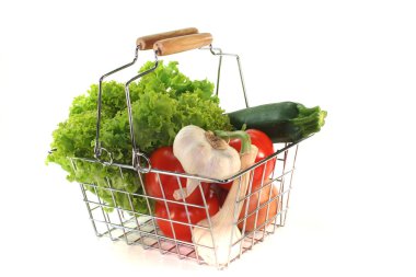 Vegetable mix in the Shopping cart clipart