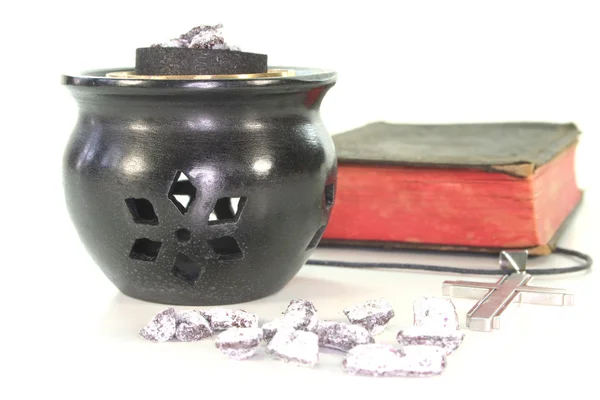 Frankincense with incense censer and Bible — Stock Photo, Image